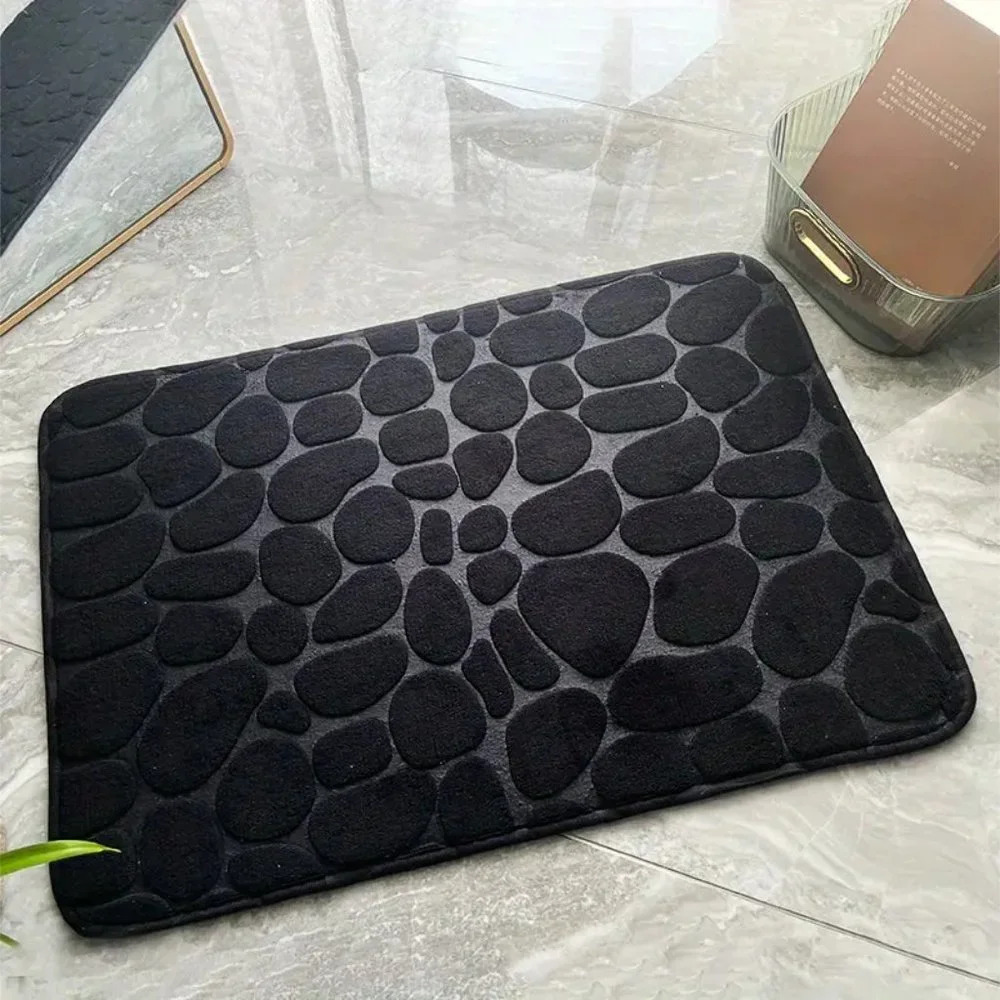 Memory Foam Cobblestone Embossed Bath Rug Mat - Picture 4 of 6